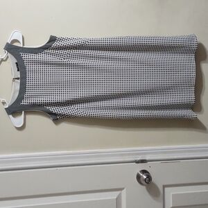 Ann Taylor Black & White Sleeveless Business Casual Shift Dress